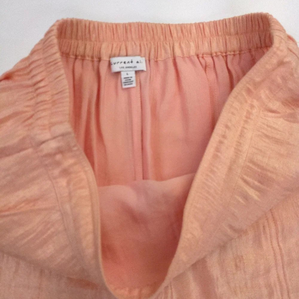Current Air Anthropologie Peach Shimmer Wide-Leg Rayon Women's Pants Sz L - Picture 2 of 15